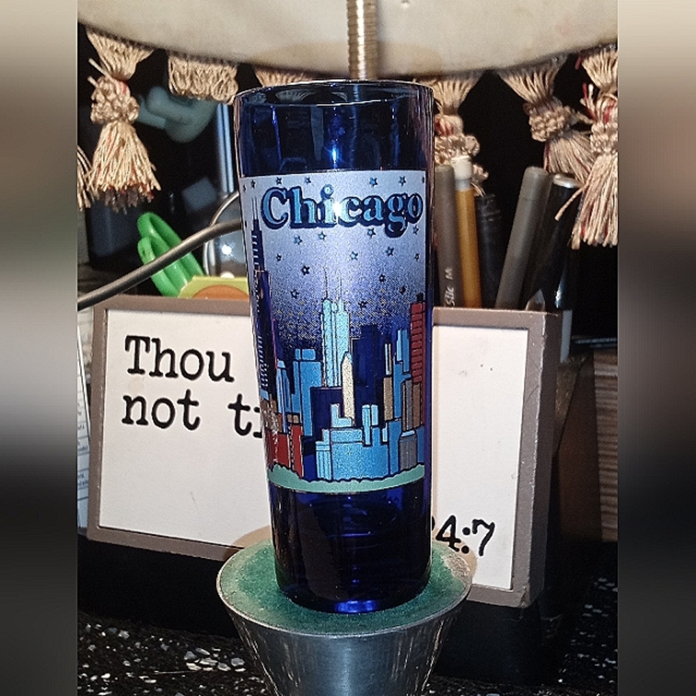 Collectable Chicago Blue Double Shot Glass